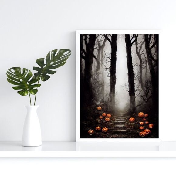 Spooky Halloween Pumpkin Print - Picture 3 of 6